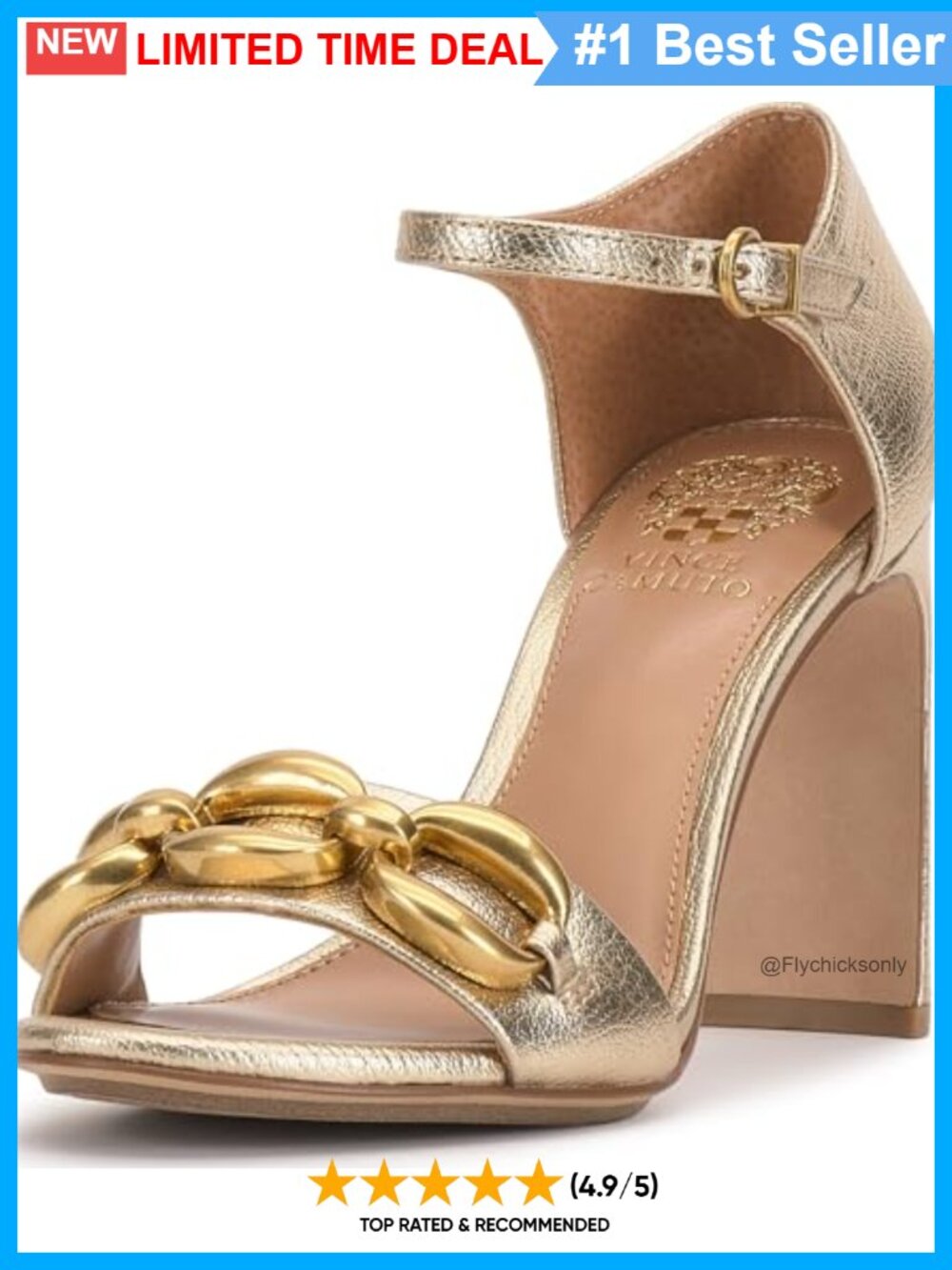 Vince Camuto Aurelia Leather Block Heel Ankle Strap Sandal